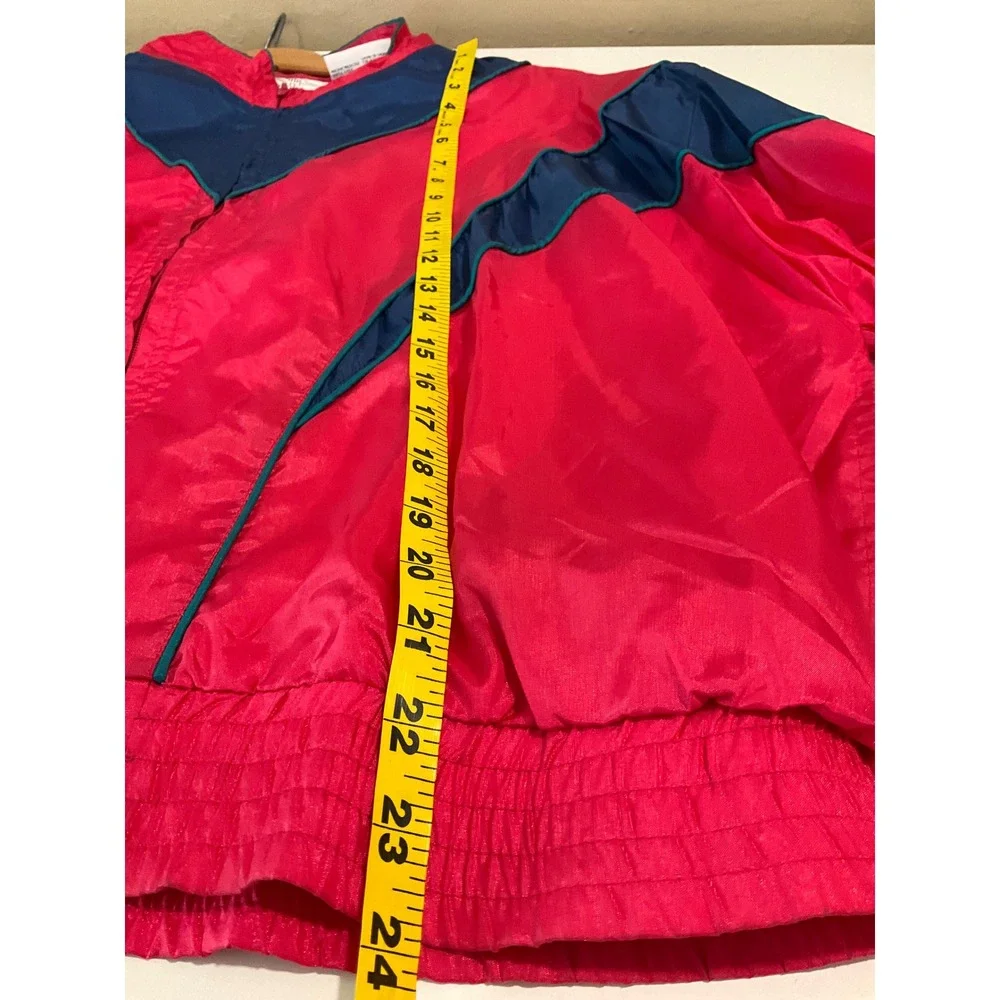 Metro Active Vintage Colorful 80s 90s Ski Windbreaker Track Jacket Pockets Apres
